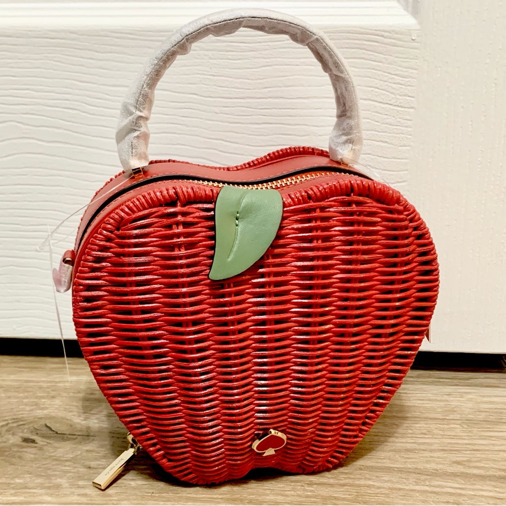 Kate Spade Wicker Apple Honeycrisp Crossbody Bag - NWT